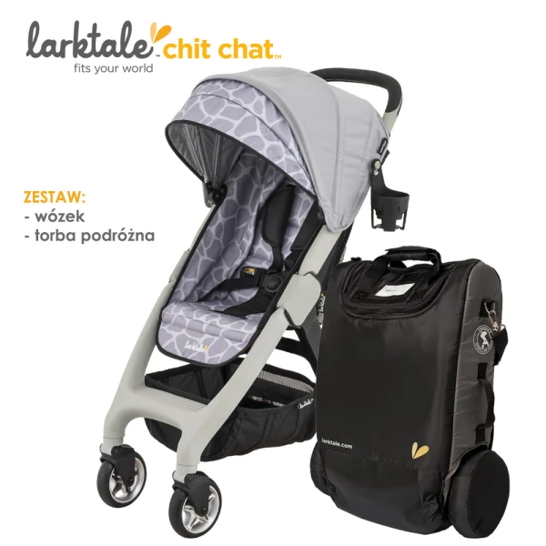 Zestaw Lekka spacerówka chit chat + torba podróżna na wózek!