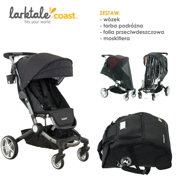 Zestaw wózek coast™  + folia + moskitiera + torba transportowa